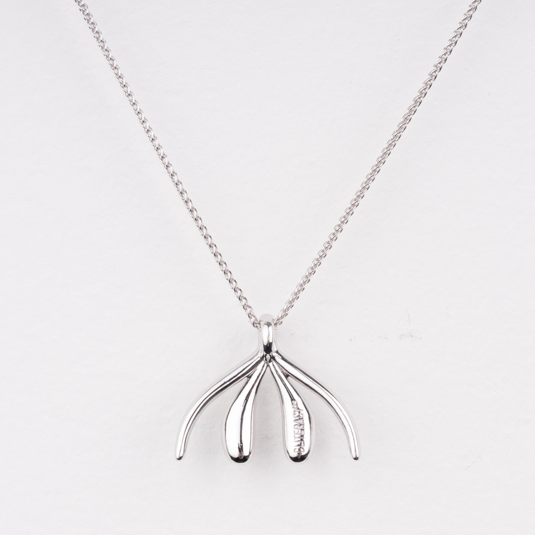 Unconquerable necklace in 14k white gold by Sophia Wallace, view of back of pendent. #cliteracy